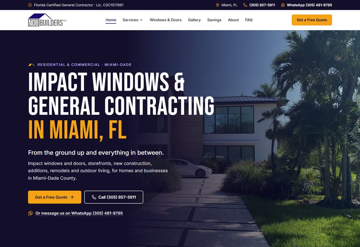 NDB Builders website