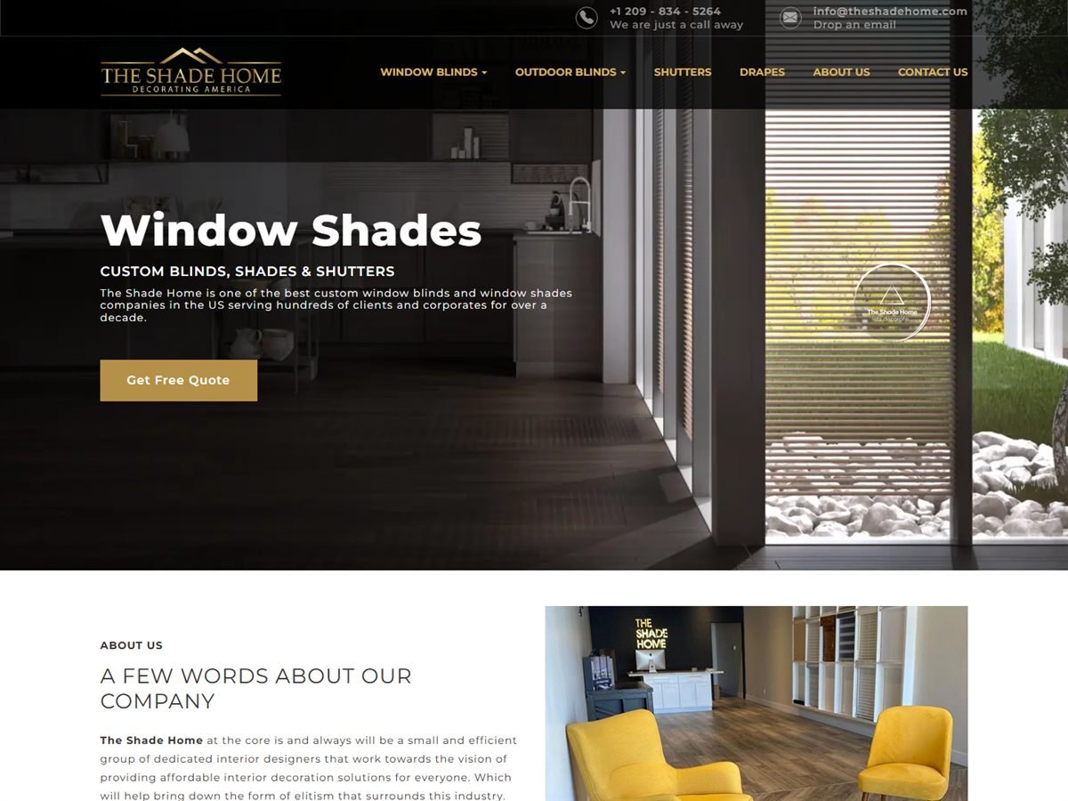 The Shade Home website